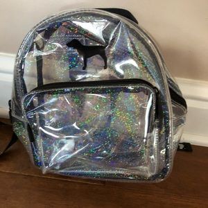 clear PINK backpack purse